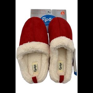 Floopi Women's Selene Faux Suede with Aztec Trim Clog Slipper Red -